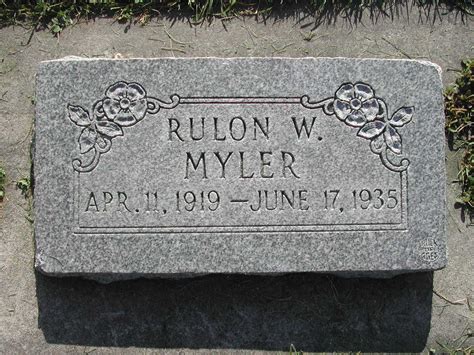 Rulon Wesley Myler 1919 1935 Mémorial Find A Grave