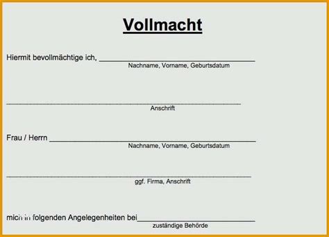 Sensationell Vorlage Vollmacht Kfz Zulassung Erstaunlich Vollmacht Kfz