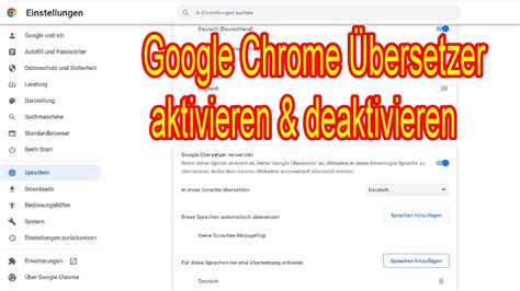 Google Chrome Übersetzer aktivieren deaktivieren Anleitung YouTube