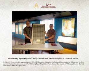 Manlilika ng Bayan Magdalena Gamayo donates new inabel masterpiece as ‘Gift to the Nation ...