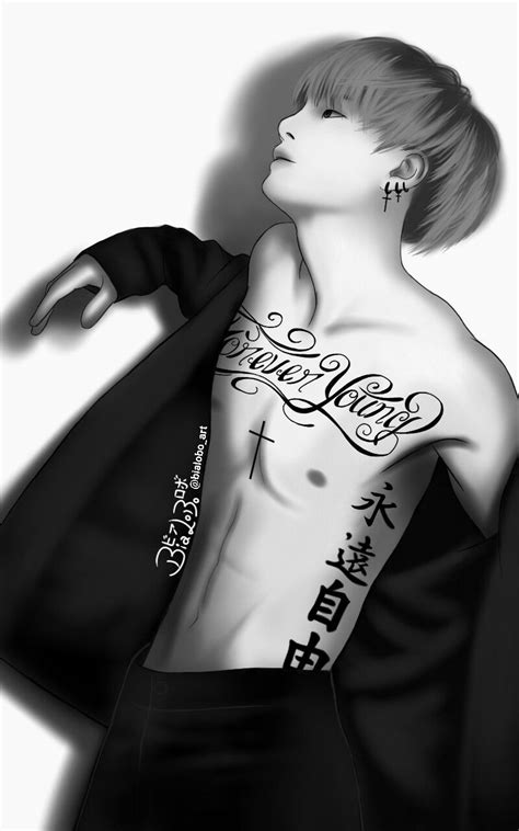 Suga Tattoo Bts Fanart Bybialobo Suga Bts Bangtan Bangtanboys Tattoo Min Yoongi