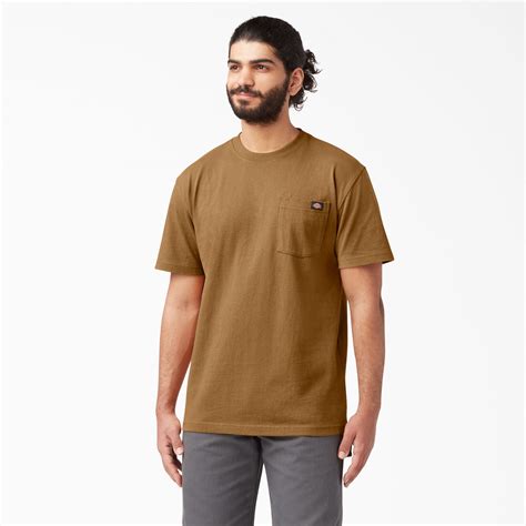 Short Sleeve Heavyweight Crew Neck T Shirt Brown Duck Mens Shirts