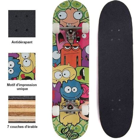 Ygongmyl Skateboard En Bois D Rable Planche Roulettes Roues Pu Muet