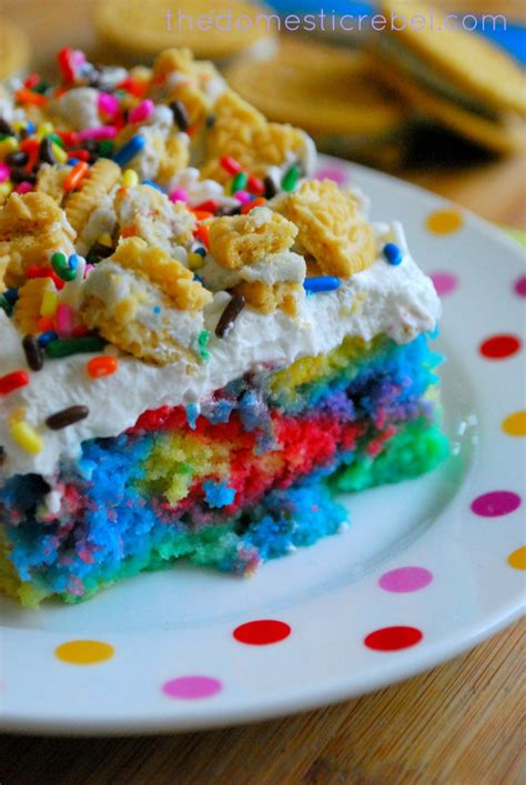 Better Than Presents Rainbow Birthday Poke Cake The Domestic Rebel