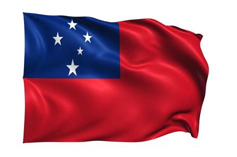 Samoa Waving Flag Realistic Transparent Background 15309597 PNG