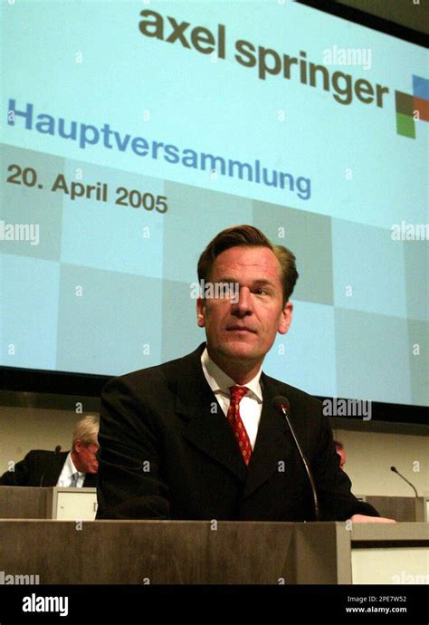 Der Vorstandsvorsitzende Der Axel Springer Ag Mathias Doepfner Vor