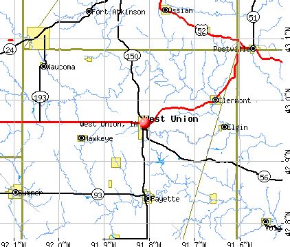 West Union Iowa Map