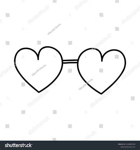 Hand Drawn Doodle Glasses Heart Shape Stock Vector Royalty Free 2194825385 Shutterstock