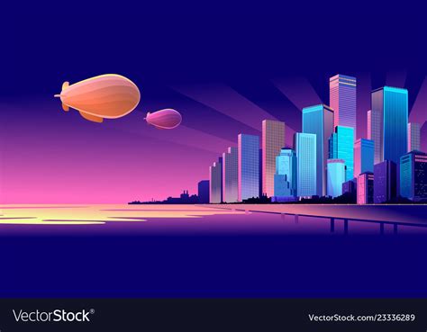 Abstract night city Royalty Free Vector Image - VectorStock