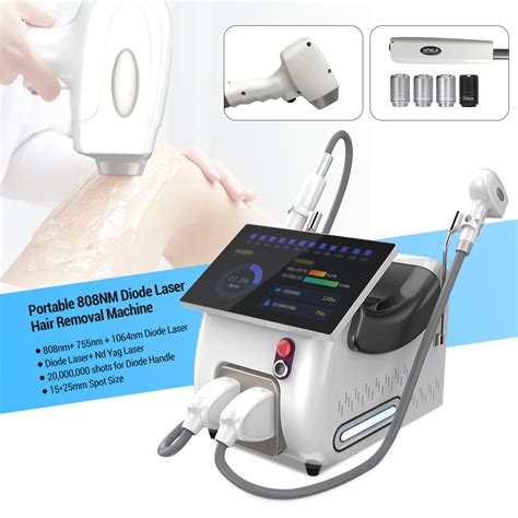 Portable 2 In 1 Triple Wavelength 808nm Diode Laser Hair Removal ND YAG