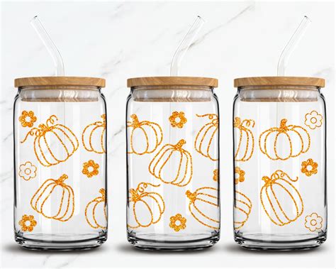 Libbey Glass Can 16oz Pumpkin Print Svg Files For Cricut And Etsy