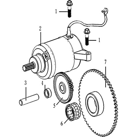 Vue Eclatee Piece Systeme De Demarrage Electrique Moto Masai X Ray