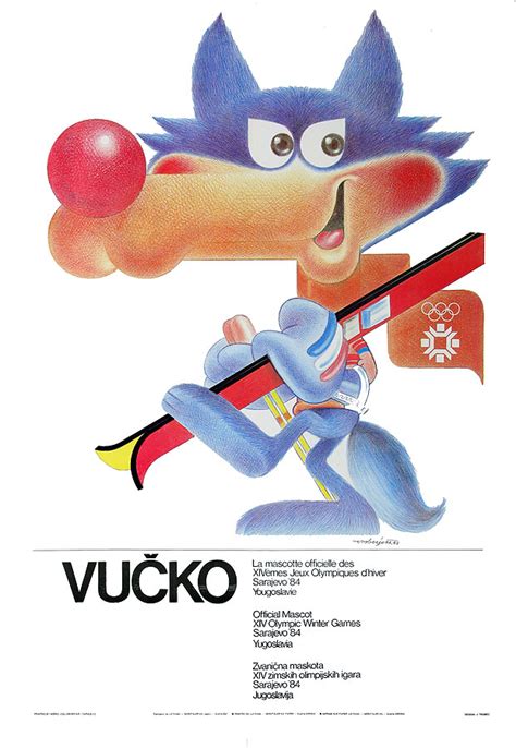 Plakat Maskottchen Vučko XIV Olympische Winterspiele 1984