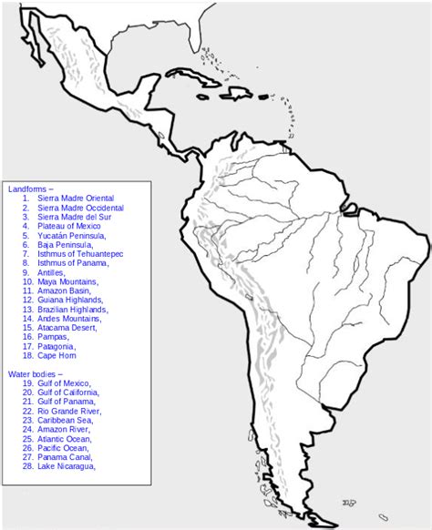 Physical Map of Latin America Diagram | Quizlet