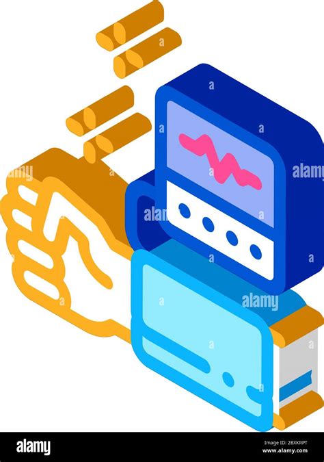 Blood Pressure Measurement Isometric Icon Vector Illustration Stock