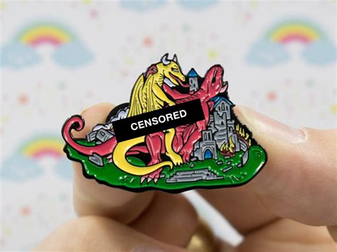 Dragons Having Sex On A Castle Enamel Pin Great Gag Gift Etsy