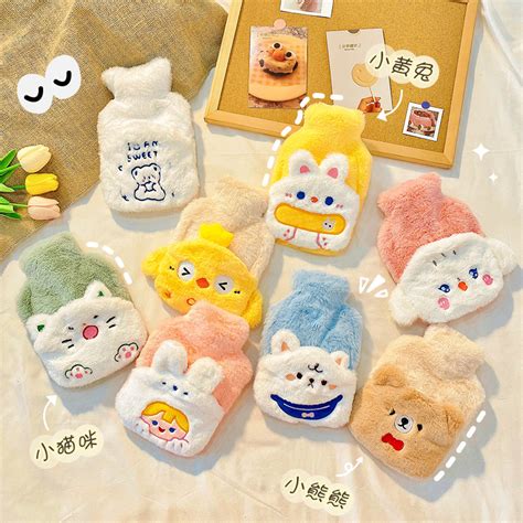 Cartoon Plush Toys Hot Water Bag Filling Water Warm Bag Hot Compress Portable Detachable Warm