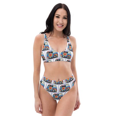 Mildred Groovy Bus Recycled High Waisted Bikini All The Rage Vintage