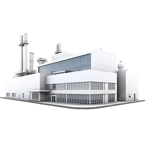 3d Illustration Of Industrial Factory Building Representing Factory