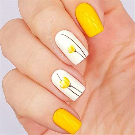 Spring Nail Designs For 2024 That You Will Adore Yellow Nail Art