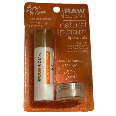 Raw Sugar Makeup New Raw Sugar Natural Lip Balm Scrub In Coconut Mango Poshmark