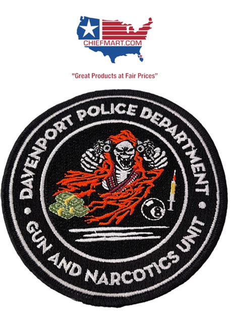 Davenport Police Guns And Narcotics Unit Patch Rare