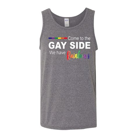 Come To The Gay Side We Have Rainbows LGBT Pride Mens Tank Top Heather Grey Medium Walmart