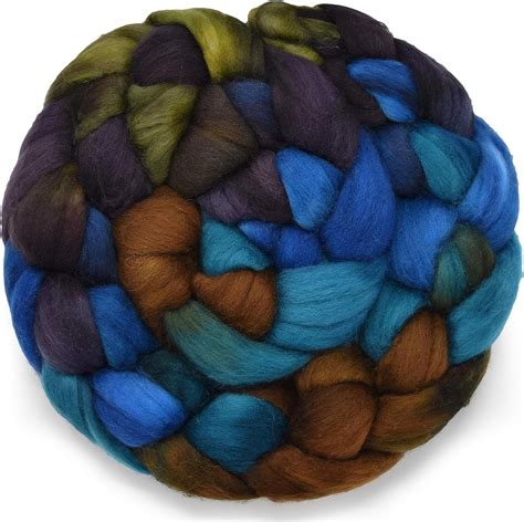 Organic Falkland Wool Artisan Combed Top Roving Premium Hand Dyed