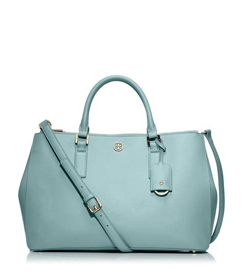 Lyst Tory Burch Robinson Double Zip Tote In Blue