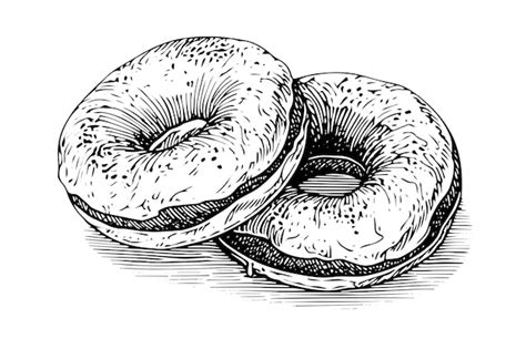 Premium Vector Tasty Donut Engraving Style Hand Drawn Ink Sketch Vector Illustration