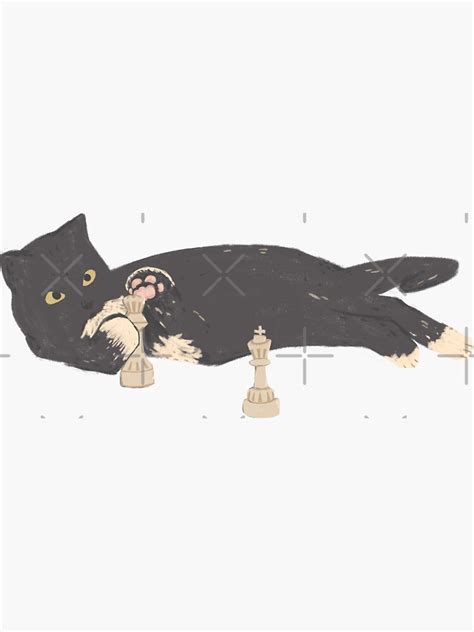 "Cat playing chess" Sticker for Sale by kim-2003 | Redbubble