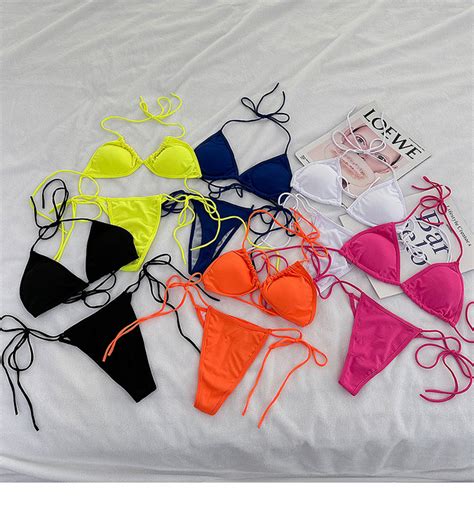 楽天市場全 色ビキニセット ネオンイエロー オレンジ ホットピンク ホワイト ブラック ブルーtanning bikini zon シナモンガール セクシー