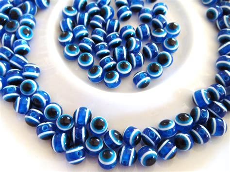 Evil Eye Beads Dark Blue High Quality Resin 6mm Approx Hole