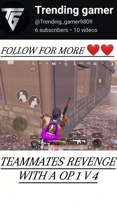 Teammates Revenge With A Op 1v 4🔥🔥trending Gamer Bgmi Bgmishorts