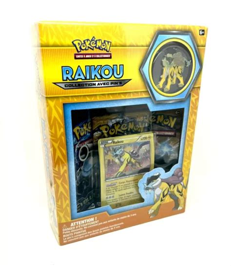 COFFRET RAIKOU COLLECTION avec pin s Pokémon 3 boosters dont XY