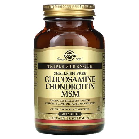 Solgar, Glucosamine Chondroitin MSM, Triple Strength, 60 Tablets - iHerb