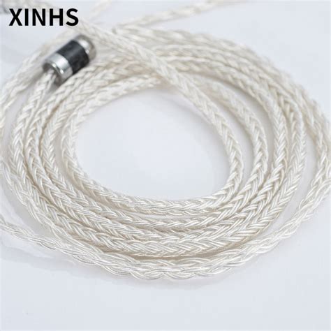 XINHS 53 16 Core 5N Single Crystal Copper Silver Plated Wire Headphone