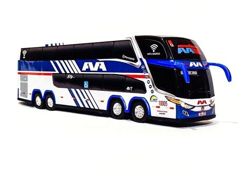 Miniatura ônibus AVA Tur G7 DD 4 eixos 30 centímetros Elo7