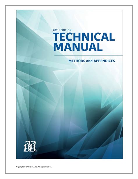 Technical Manual Th Edition Methods And Appendices General