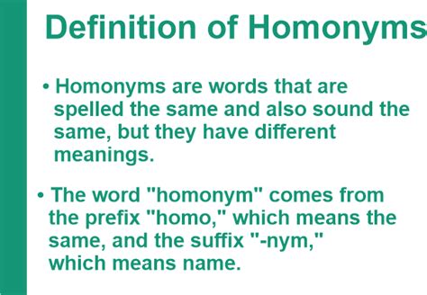 Homonyms Definition And Examples English Grammar Here Off