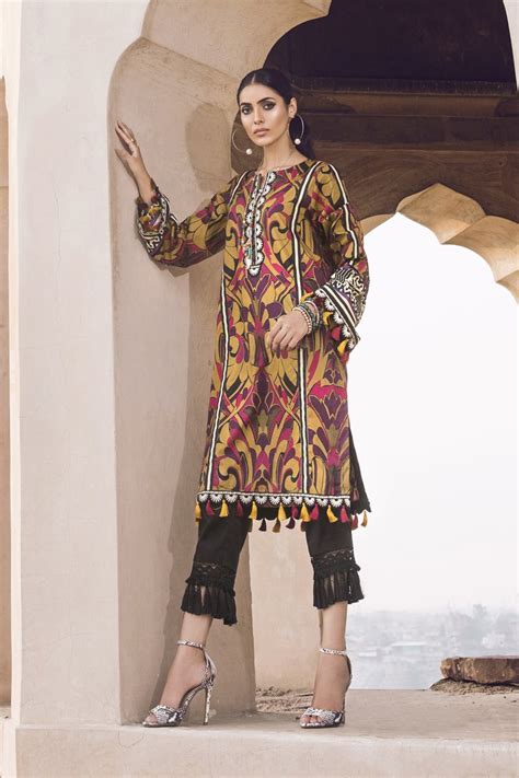 Ethnic By Outfitters Stylish Winter Shirts Dresses Designs Collection 2018 2019 13