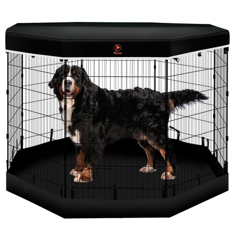 PJYuCien Dog Playpen - 8 Panels 42”H Metal Foldable Dog Exercise Pen ...