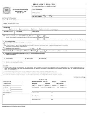 NY IBEW Local 25 401 K Fund Application For Retirement Benefit 2023