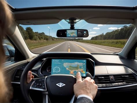 Premium Photo A Person Driving A Car On A Highway With A Gps Device