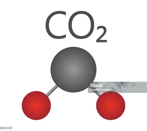 Ilustrasi Vektor Model Molekul Karbon Dioksida Co2 Ilustrasi Stok