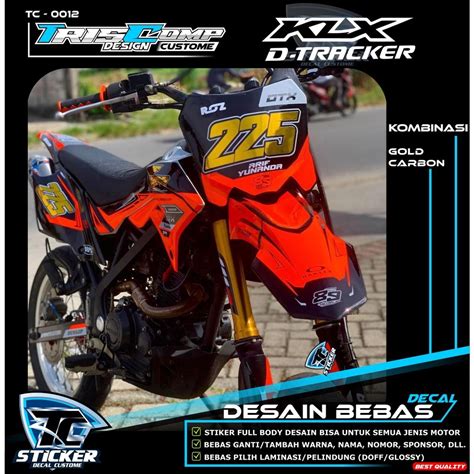 Jual Decal Sticker Motor Cross Klx Bf Fullbody Kombinasi Gold