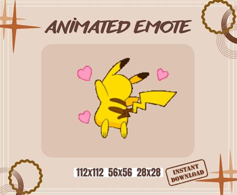 Emote animado de Twitch Emote feliz de Pikachu Emote lindo Etsy México