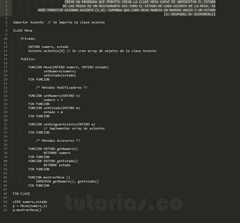 POO Pseudocodigo Clase Mesa Tutorias Co