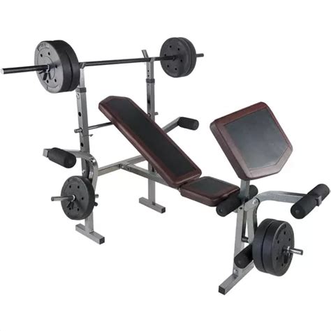 Banco Multiposiciones Kit Discos Gym Pesas Ejercicio Barra Meses Sin