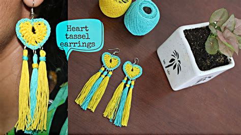 How To Make Heart Tassel Crochet Earrings How To Make Crochet Hearts